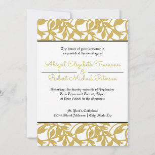 Mid-Century Modern Gold Leaf-5x7Wedding Invitation