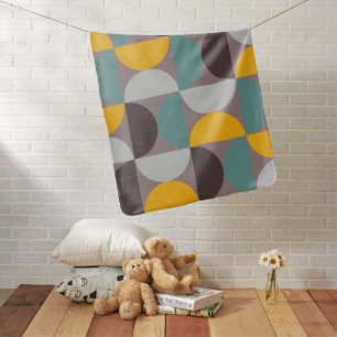 Mid-Century Modern Gold Moon Horizon Baby Blanket