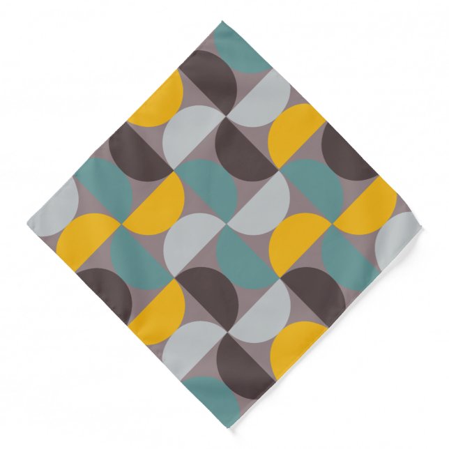 Mid-Century Modern Gold Moon Horizon  Bandana (Front)