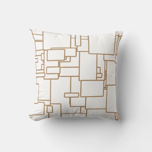 Mid_Century Modern Gold Retro Pattern Throw Pillow