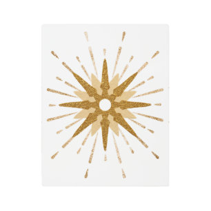 Mid-Century Modern Gold Starburst Art