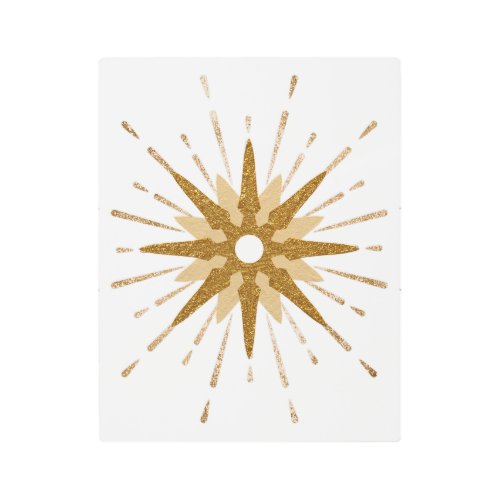 Mid_Century Modern Gold Starburst Art