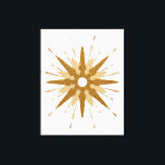 Mid-Century Modern Gold Starburst Art Canvas Print<br><div class="desc">Mid-century modern inspired design featuring vintage retro gold starburst serving as the focal point, complimented by modern starburst design elements. Simple, clean starburst design in a gold and white color palette. One design of a coordinating collection. Designed as a template, you can create your own custom design by using the...</div>