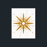 Mid-Century Modern Gold Starburst Art Canvas Print<br><div class="desc">Mid-century modern inspired design featuring vintage retro gold starburst serving as the focal point, complimented by modern starburst design elements. Simple, clean starburst design in a gold and white color palette. One design of a coordinating collection. Designed as a template, you can create your own custom design by using the...</div>