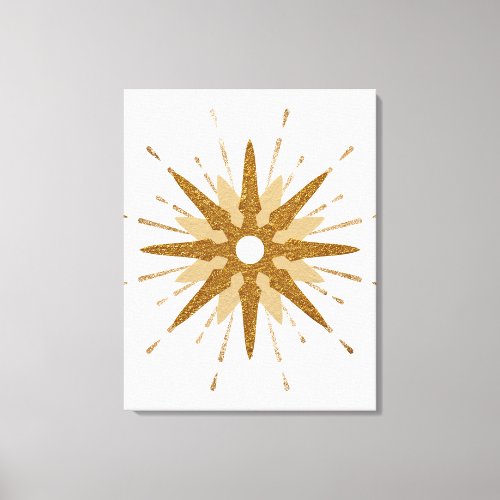 Mid_Century Modern Gold Starburst Art Canvas Print