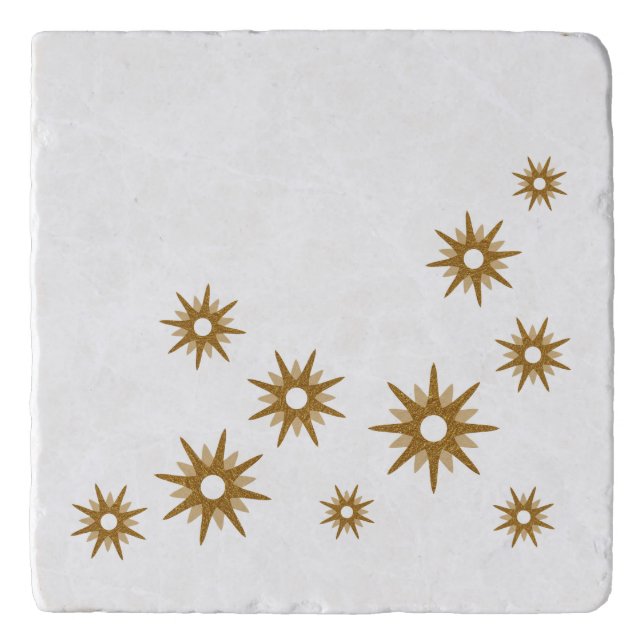 Mid-Century Modern Gold Starburst Design Trivet (Front)