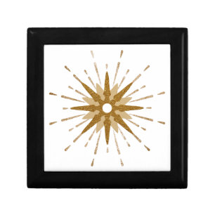 Mid-Century Modern Gold Starburst Gift Box