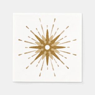 Mid-Century Modern Gold Starburst Napkins