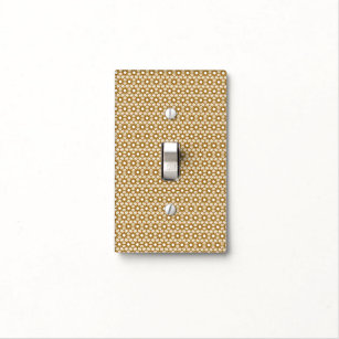 Mid-Century Modern Gold Starburst Rattan Pattern Light Switch Cover
