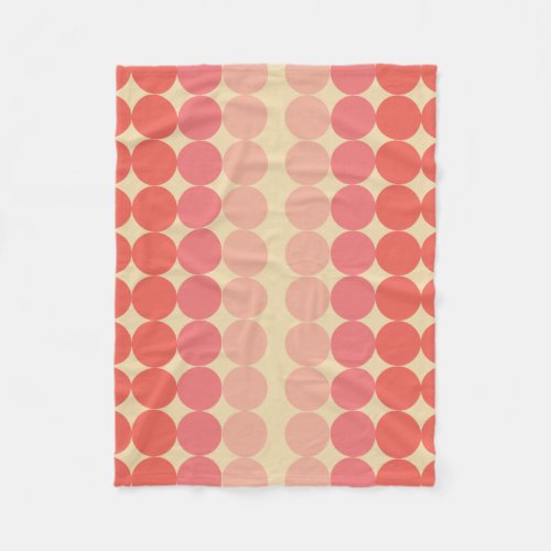 Mid Century Modern Grapefruit Ellipse Fleece Blanket