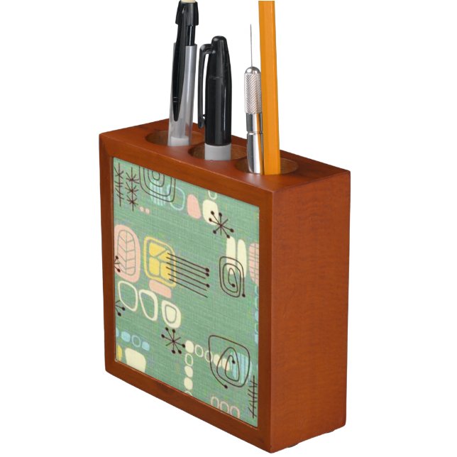 Mid Century Modern Graphic Design Desk Organizer (In Situ)