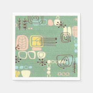 Mid Century Modern Graphic Design Paper Napkins