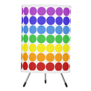 Mid-Century Modern Graphic Dot Circle - Rainbow Tripod Lamp
