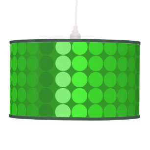 Mid-Century Modern Graphic Dot - greenTones Hanging Lamp