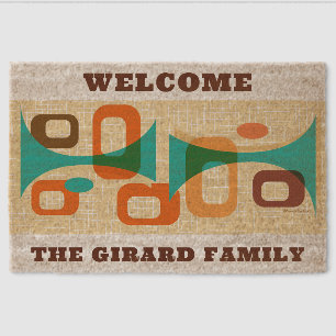 Mid-Century Modern Graphic Welcome Matt - Custom Fiber Doormat