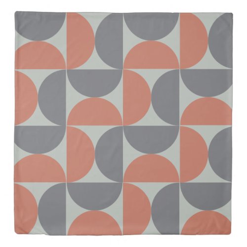 Mid_Century Modern Gray and clay  Duvet Cover