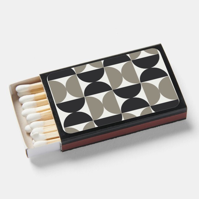 Mid-Century Modern Gray and Gunmetal    Matchboxes (Front Open)
