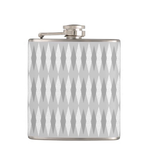 Mid Century Modern Gray Argyle Flask