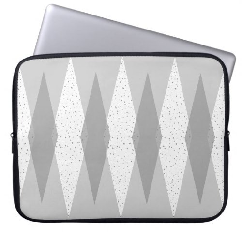 Mid Century Modern Gray Argyle Laptop Sleeve