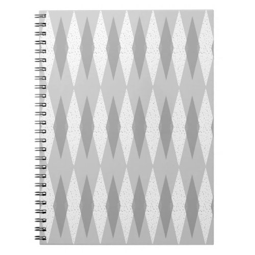 Mid Century Modern Gray Argyle Notebook