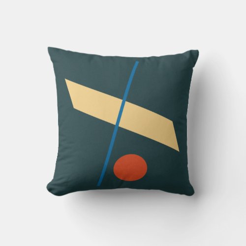 Mid Century Modern Green Geometric Shapes Throw Pillow