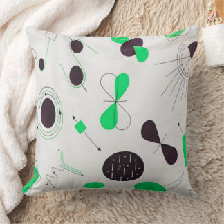 Mid Century Modern Green Physics  Throw Pillow