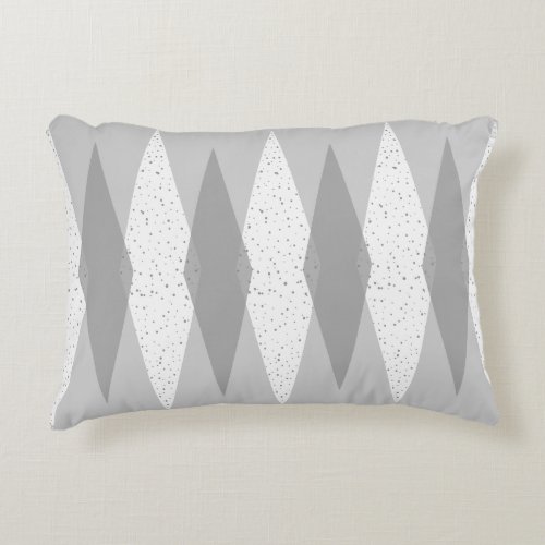 Mid Century Modern Grey Argyle Accent Pillow