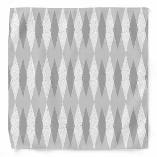 Mid Century Modern Grey Argyle Bandana