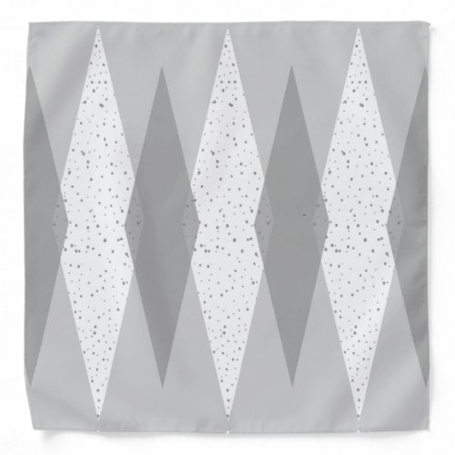 Mid Century Modern Grey Argyle Bandana