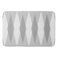 Mid Century Modern Grey Argyle Bath Mat