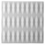 Mid Century Modern Grey Argyle Ceramic Tile<br><div class="desc">This Mid Century Modern Grey Argyle Large Ceramic Tile (small print) features a dove grey background and a pattern of mod, translucent, dark grey diamonds overlaying larger, vintage white diamonds with grey colored, space age speckles. This minimalist inspired, deconstructed argyle is a simplistic throwback of the larger than life atomic...</div>