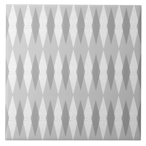 Mid Century Modern Grey Argyle Ceramic Tile