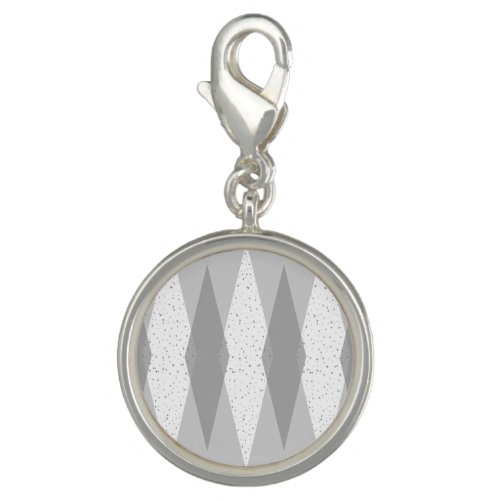 Mid Century Modern Grey Argyle Charm