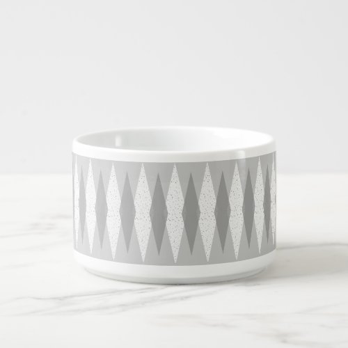 Mid Century Modern Grey Argyle Chili Bowl