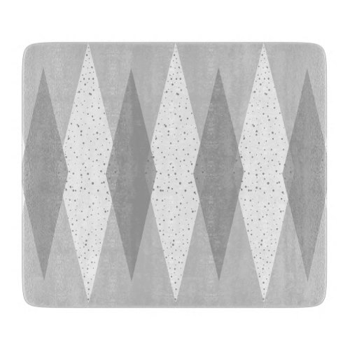 Mid Century Modern Grey Argyle Cutting Board