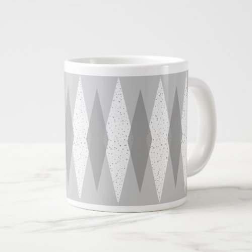 Mid Century Modern Grey Argyle Jumbo Mug