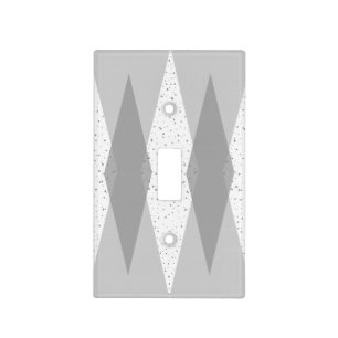 Mid Century Modern Grey Argyle Light Switch Cover