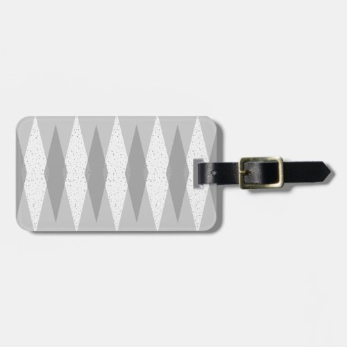 Mid Century Modern Grey Argyle Luggage Tag