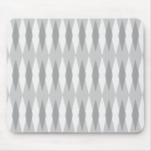 Mid Century Modern Grey Argyle Mousepad