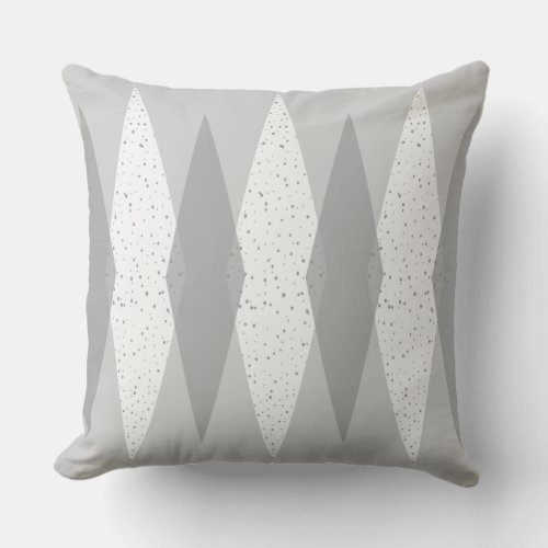 Mid Century Modern Grey Argyle Outdoor Pillow