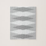 Mid Century Modern Grey Argyle Puzzle<br><div class="desc">This Mid Century Modern Grey Argyle Puzzle features a dove grey background and a pattern of mod, translucent, dark grey diamonds overlaying larger, vintage white diamonds with grey colored, space age speckles. This minimalist inspired, deconstructed argyle is a simplistic throwback of the larger than life atomic era that dominated the...</div>