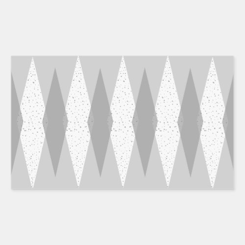 Mid Century Modern Grey Argyle Rectangle Stickers