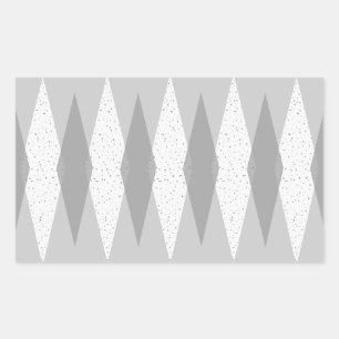 Mid Century Modern Grey Argyle Rectangle Stickers