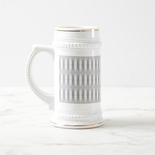 Mid Century Modern Grey Argyle Stein