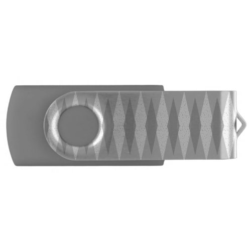 Mid Century Modern Grey Argyle Swivel Flash Drive