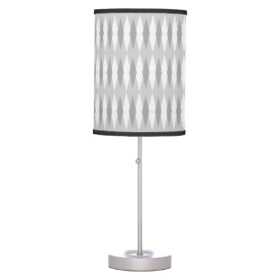 Mid Century Modern Grey Argyle Table Lamp