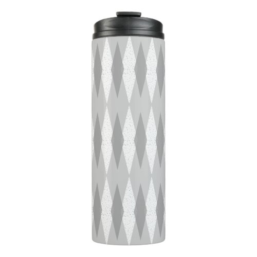 Mid Century Modern Grey Argyle Thermal Tumbler