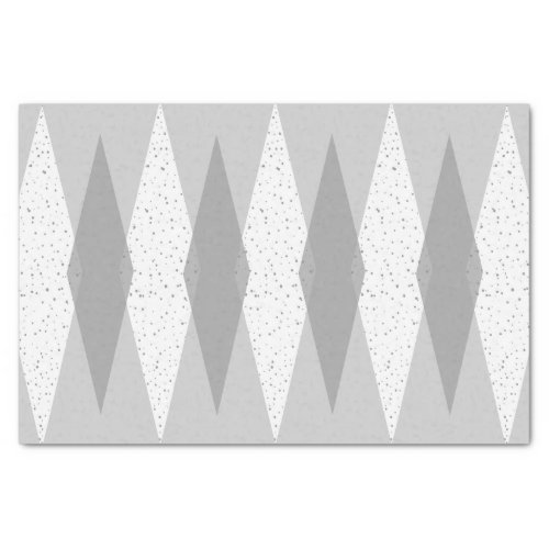 Mid Century Modern Grey Argyle Tissue Paper