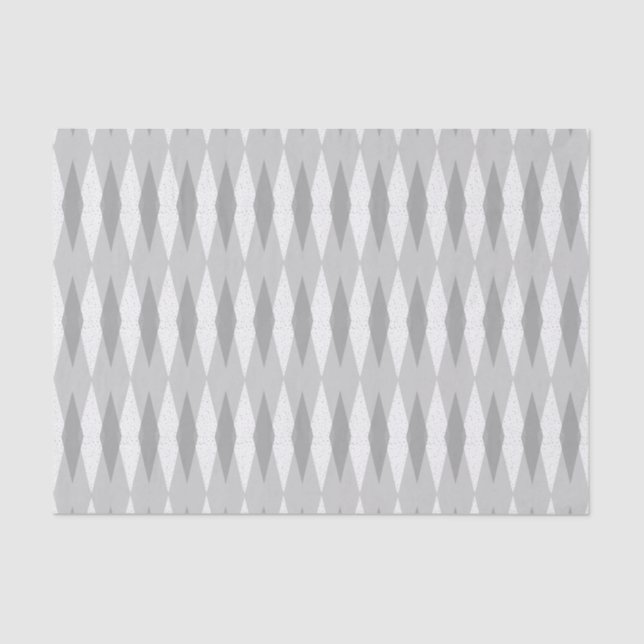 Mid Century Modern Grey Argyle Tissue Paper (Front)