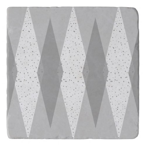 Mid Century Modern Grey Argyle Trivet